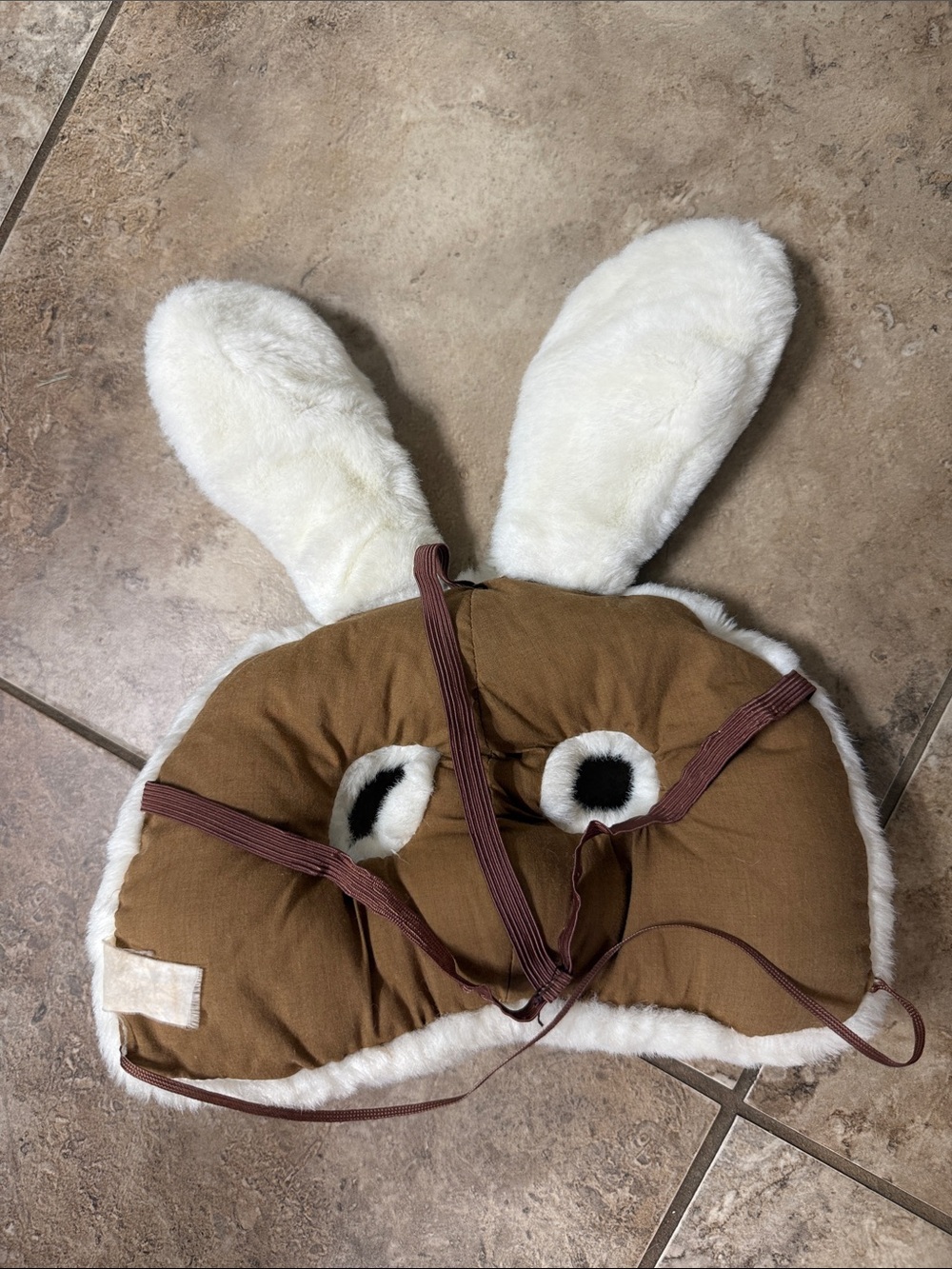 Vintage White Rabbit Plush Mask - Picture 2 of 2